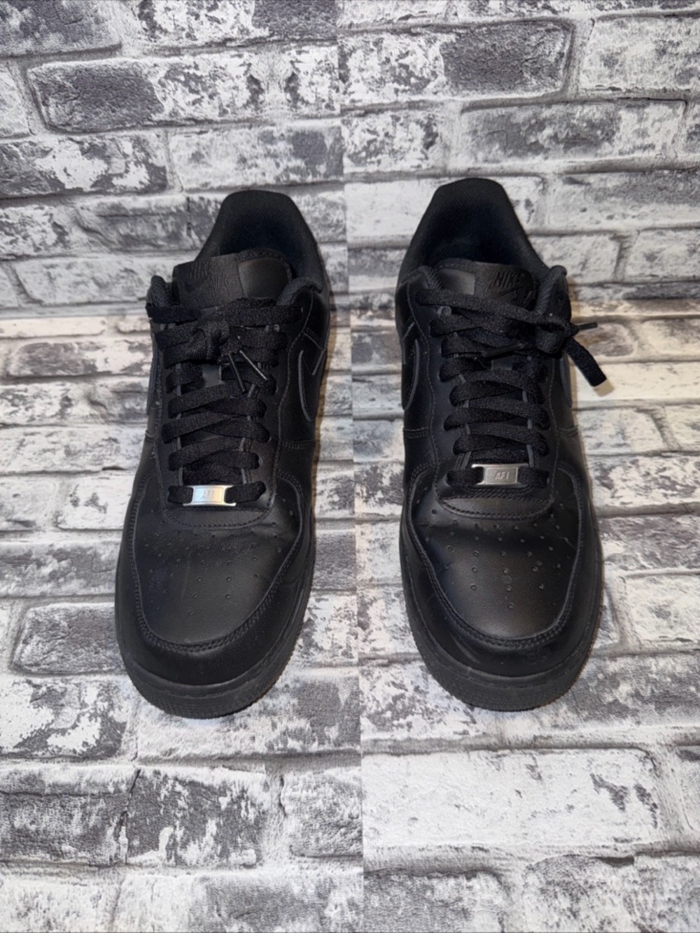 Used Nike Air Force 1 '07 Low Triple Black Shoes Mens Size 10.5 CW2288-001